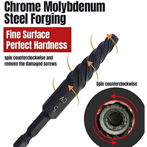 NORTOOLS 6 PCS Broken stud extractor kit Damaged onesize, 6 Pcs-coarse Thread