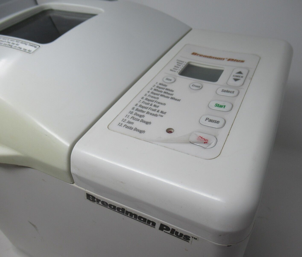 BREADMAN PLUS 1-2 LB. DIG. BREAD MAKER WHITE TR700C, BREAD MACHINE FRUIT & NUT +