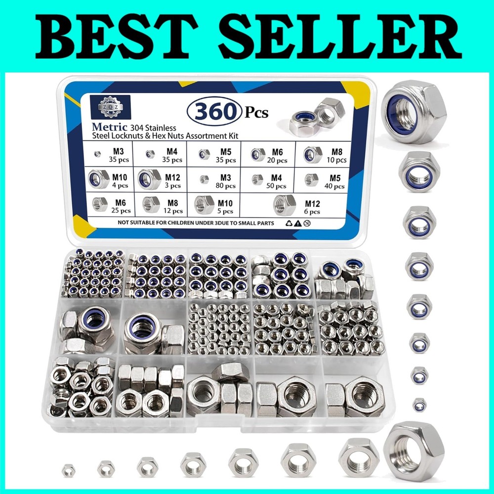 Versatile Nuts Assortment Kit, Stainless Steel