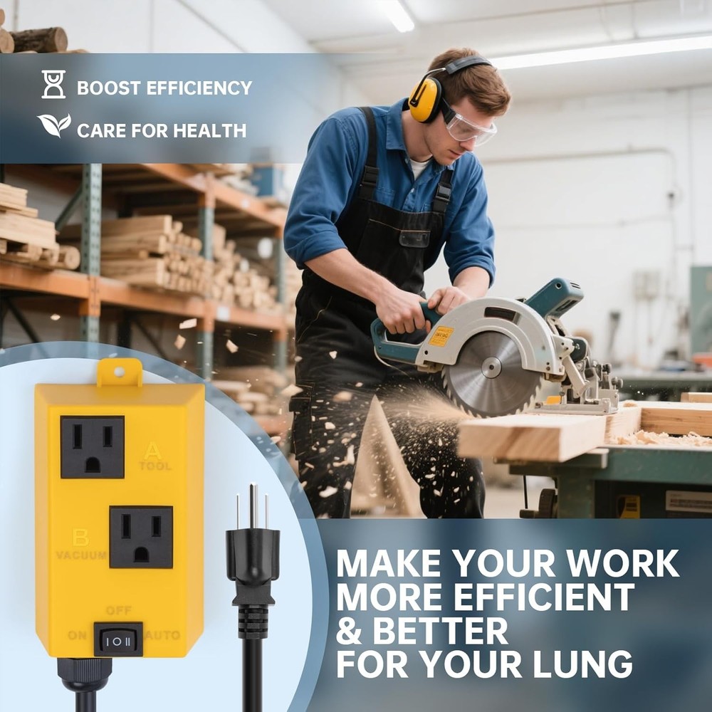 Automatic Vacuum Switch with Auto/On/Off Control, Smart Current Sensing