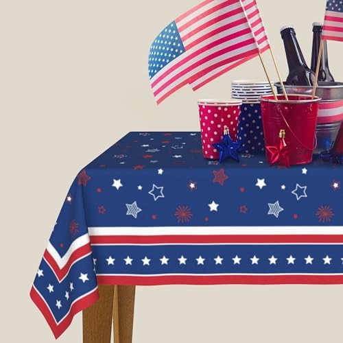 Patriotic Rectangle Tablecloth 60x84 Inch 84" x 60" (Rectangular) Dark Blue