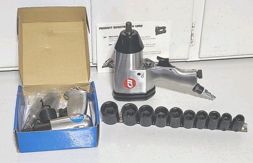 Campbell Hausfeld Impact Wrench & Air Chisel Plus Sockets Tool Set