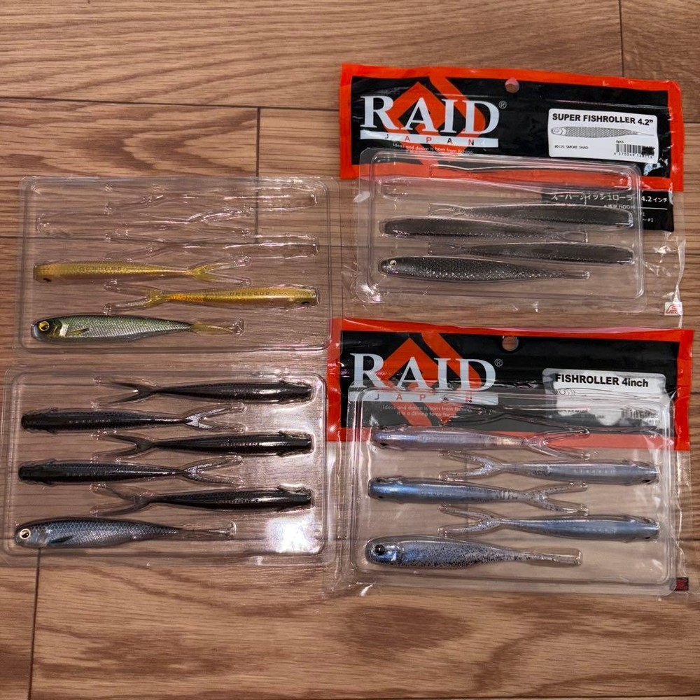 RAID JAPAN Fish Roller 4 Super Fish Roller 4.2 4-Piece Set soft lures worms