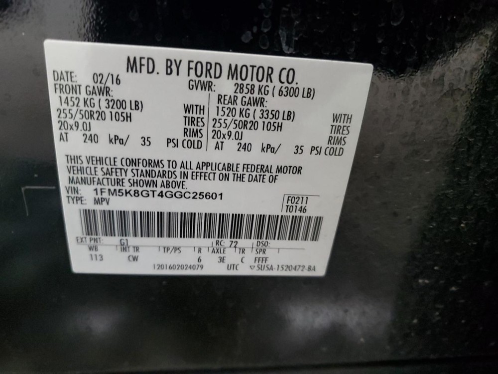 CONTROL PANEL OEM 2016 FORD EXPLORER 1YR WRNTY