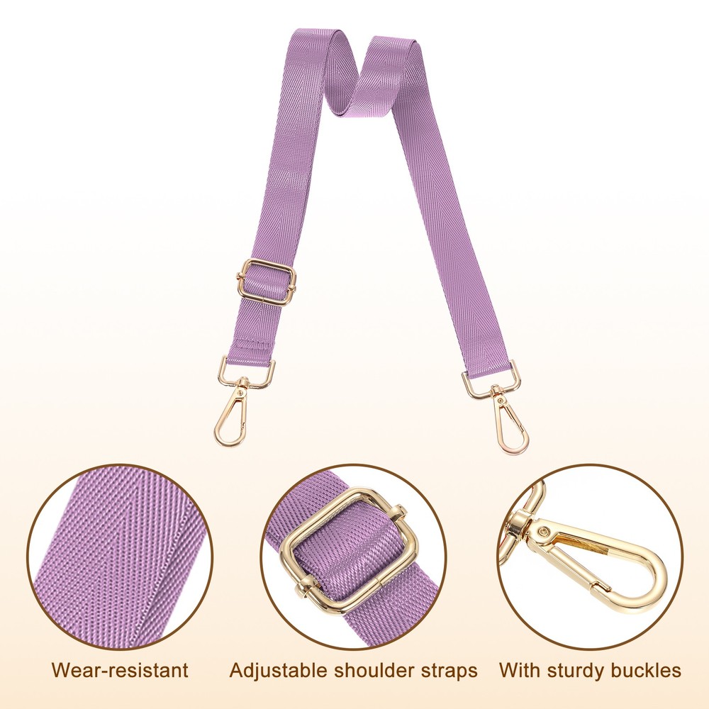 2.5cm Wide Shoulder Strap, Light Purple, Light Gold Pull Core Buckle