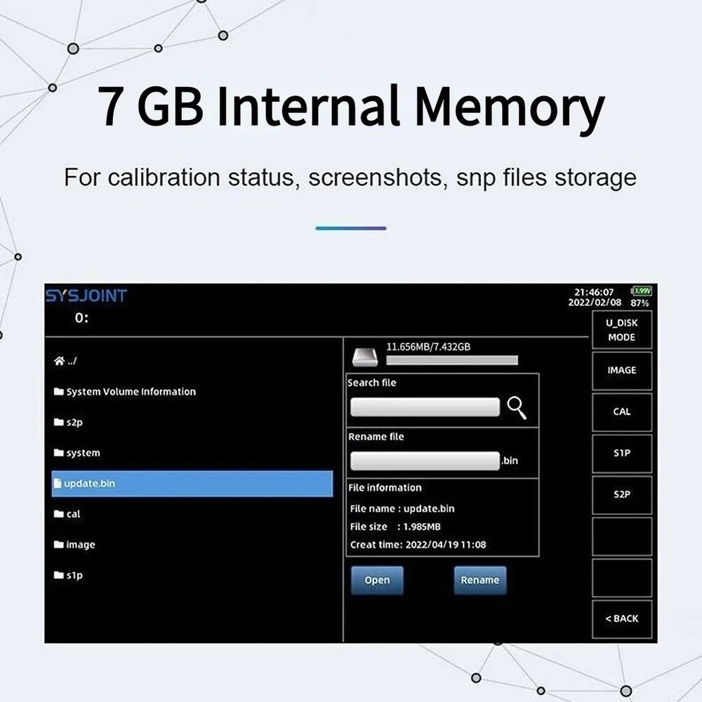 HTOOL SV4401A 50KHz-4.4GHz Vector Network Analyzer 100dB Dynamic VNA 7-inch