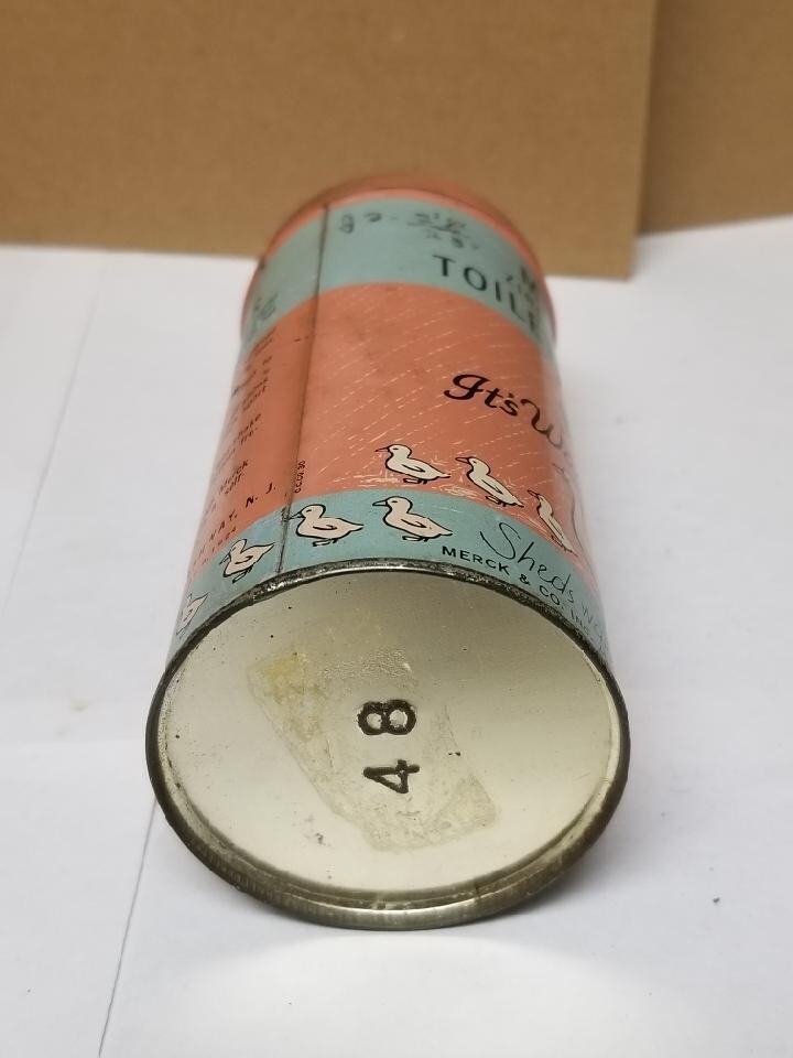 Vintage 5.5" Merck Toilet Powder Tin