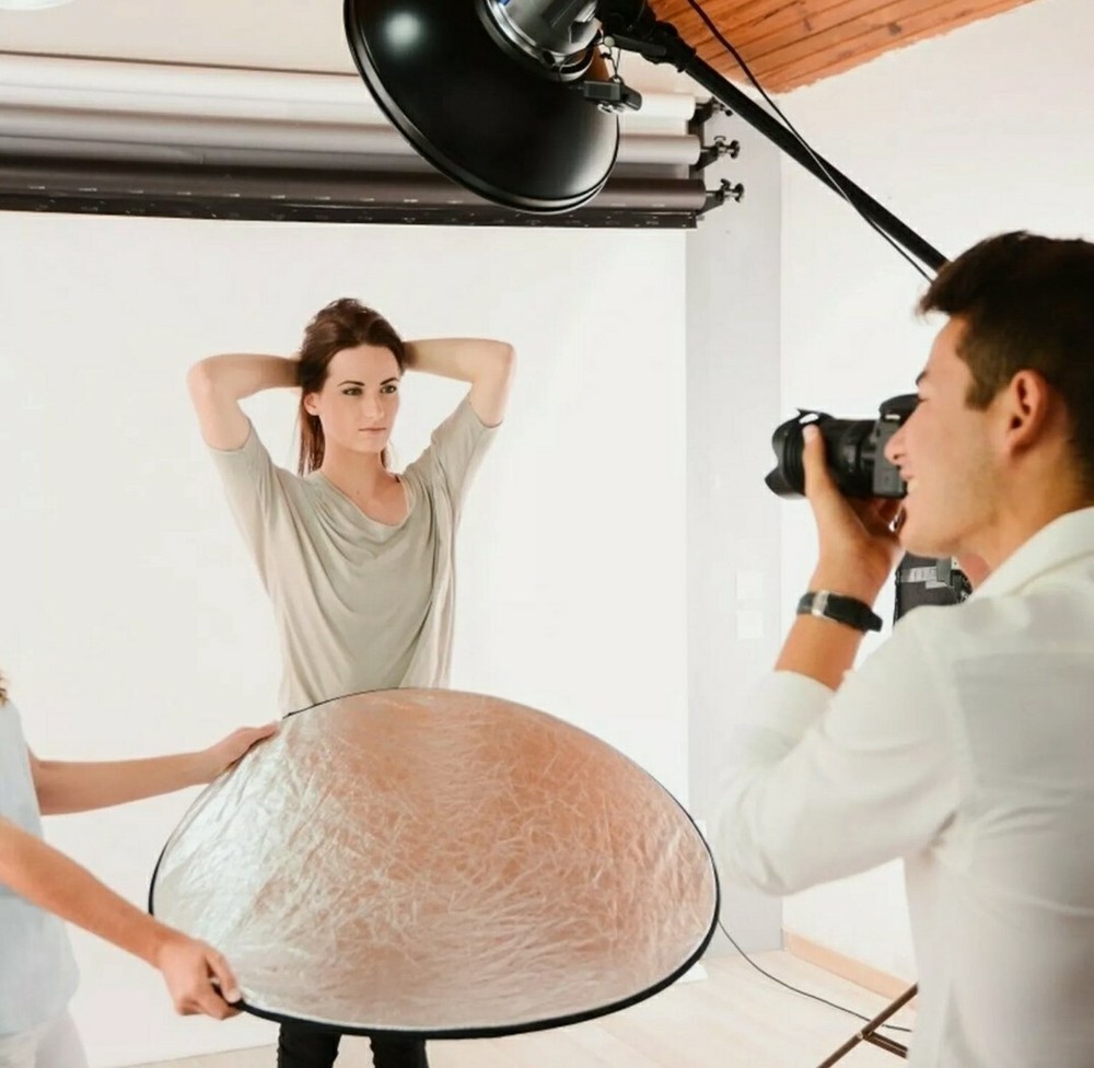 42" 5In1 Photography Round Light Reflector Collapsible Multi Disc Light Diffuser
