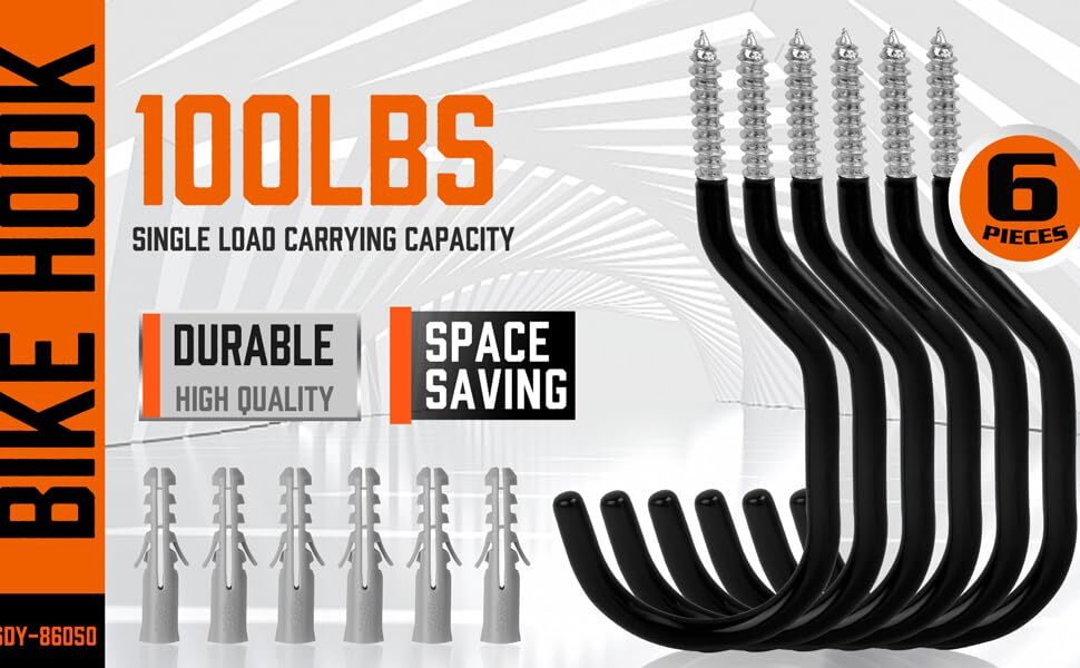 48PC Garage Storage Hooks Bike Tool Storage Hook Set Screw In Hooks 100LBS / Per