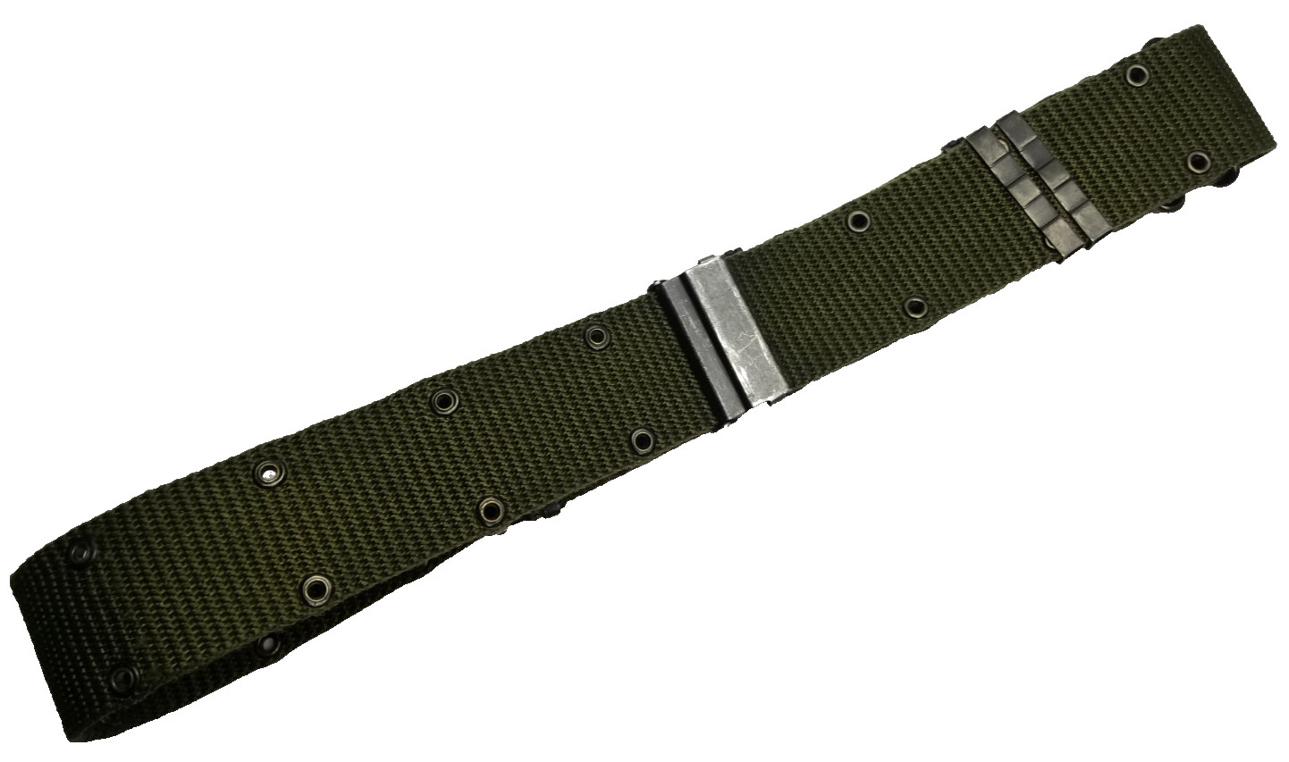 USGI Military Vintage Nylon OD Green Pistol Web Belt Brass Buckle Large