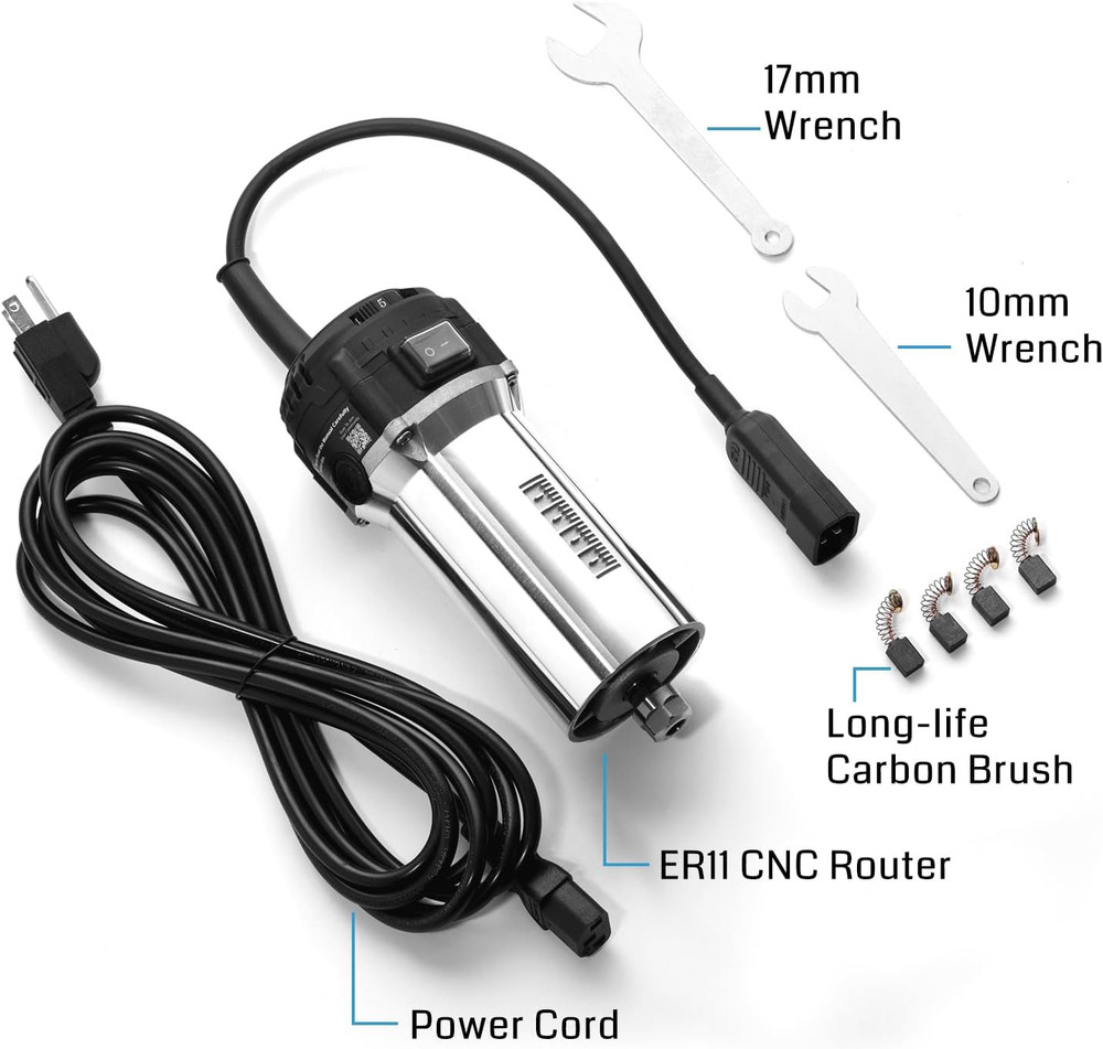 710W Compact Router 65Mm Diameter, 6 Variable Speeds Palm Trimmer Router, with E