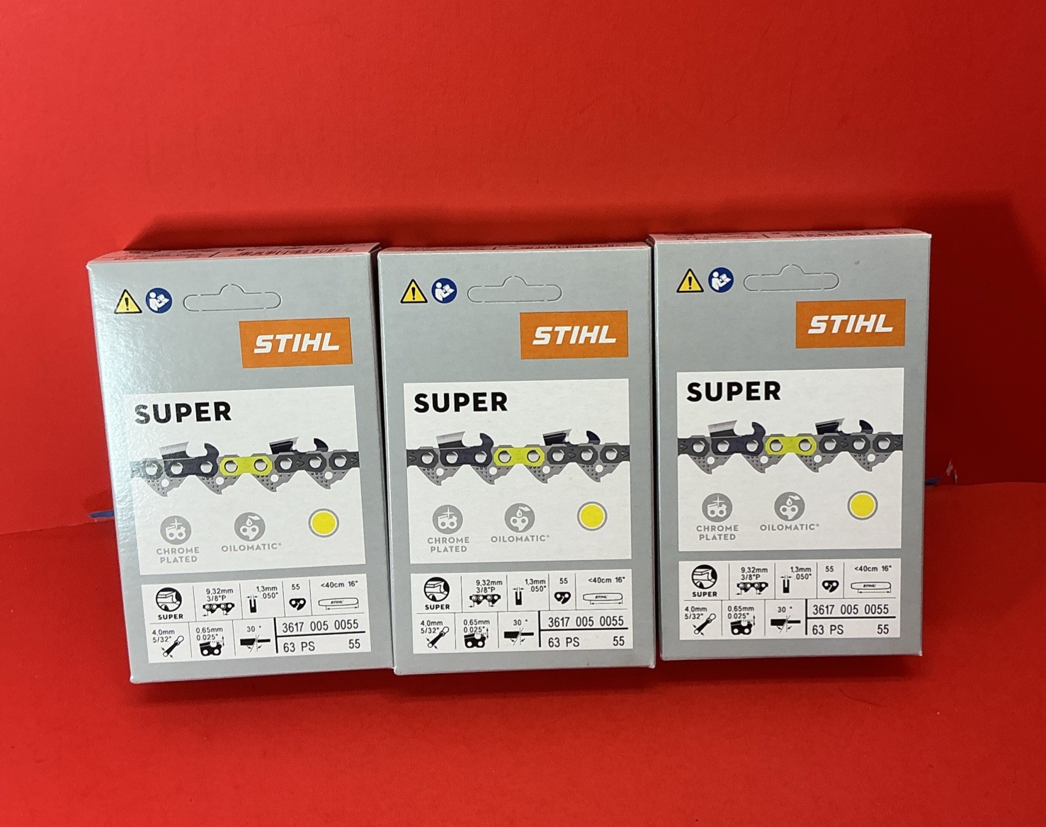 3pcs 63PS 55 STIHL NEW CHAINSAW CHAIN SAW 16 in. 3/8p .50 55 16” (36170050055)