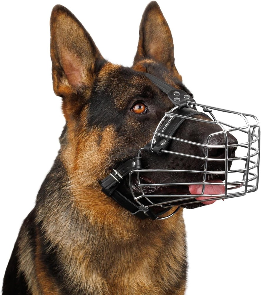 Ventilated Basket Dog Muzzle for Training - Fits Large German Shepherds Easily