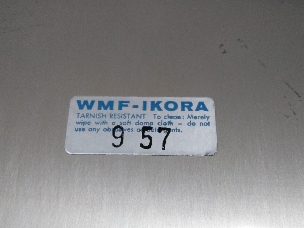 VTG. WMF-IKORA Silverplate Footed Serving Tray Brushed Finish Germany - READ