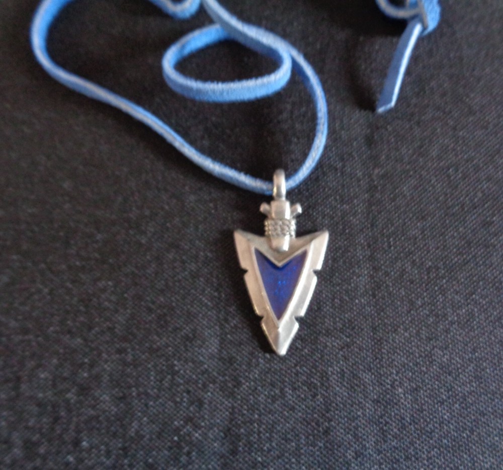 Blue Pewter Arrowhead Pendant