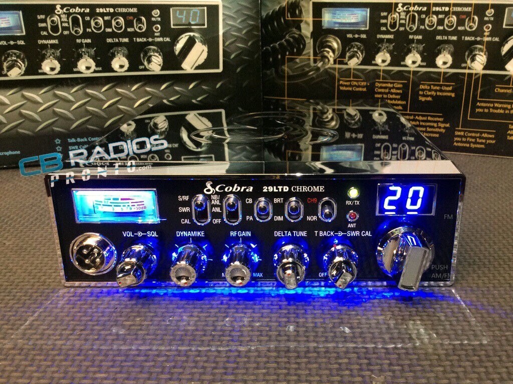 Cobra 29 LTD Chrome-BLUE NITRO LED LIGHT RINGS+PERFORMANCE TUNED+RECEIVE ENHANCE