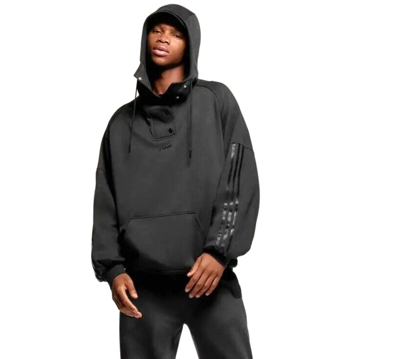 adidas IVY PARK Originals Beyonce Triple Black Hoodie High Neck Snap Hooded SALE