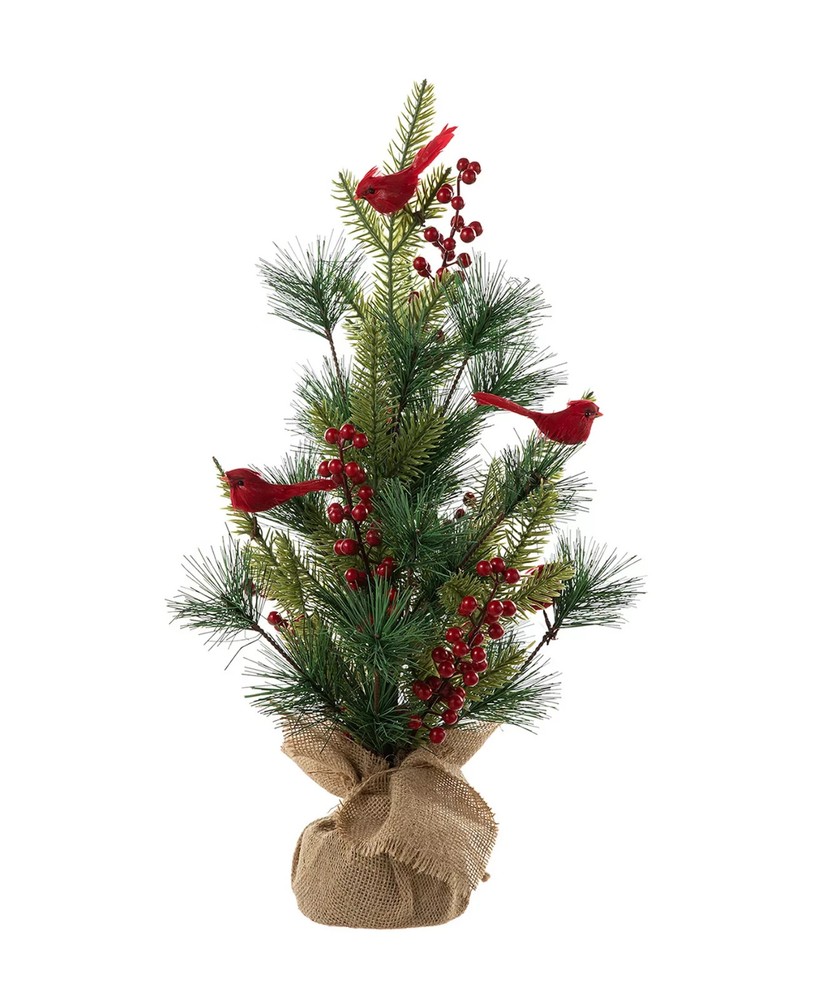 Glitzhome 20" Christmas Cardinal Table Tree Decor - NEW
