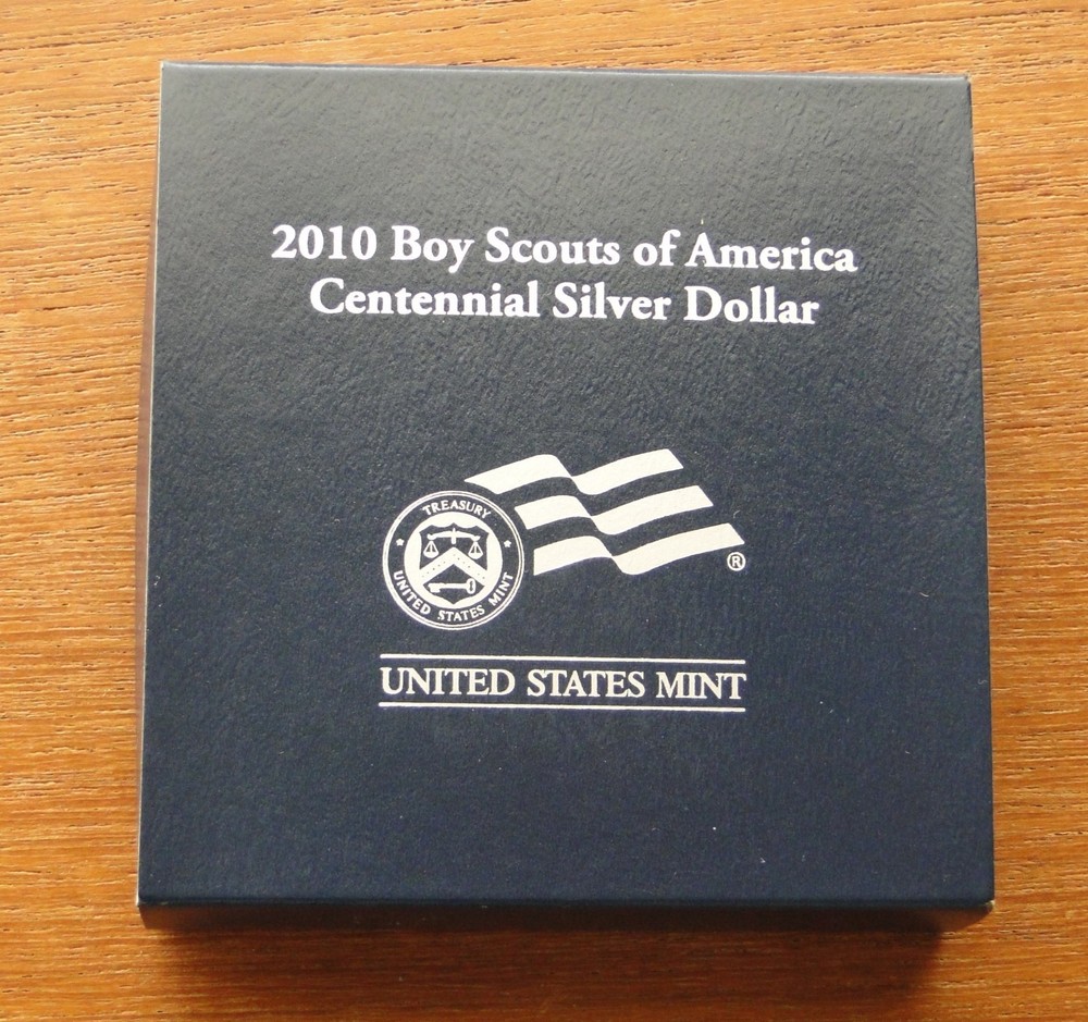 2010 Boy Scouts Centennial Commemorative Proof 90% Silver Dollar + Box & COA