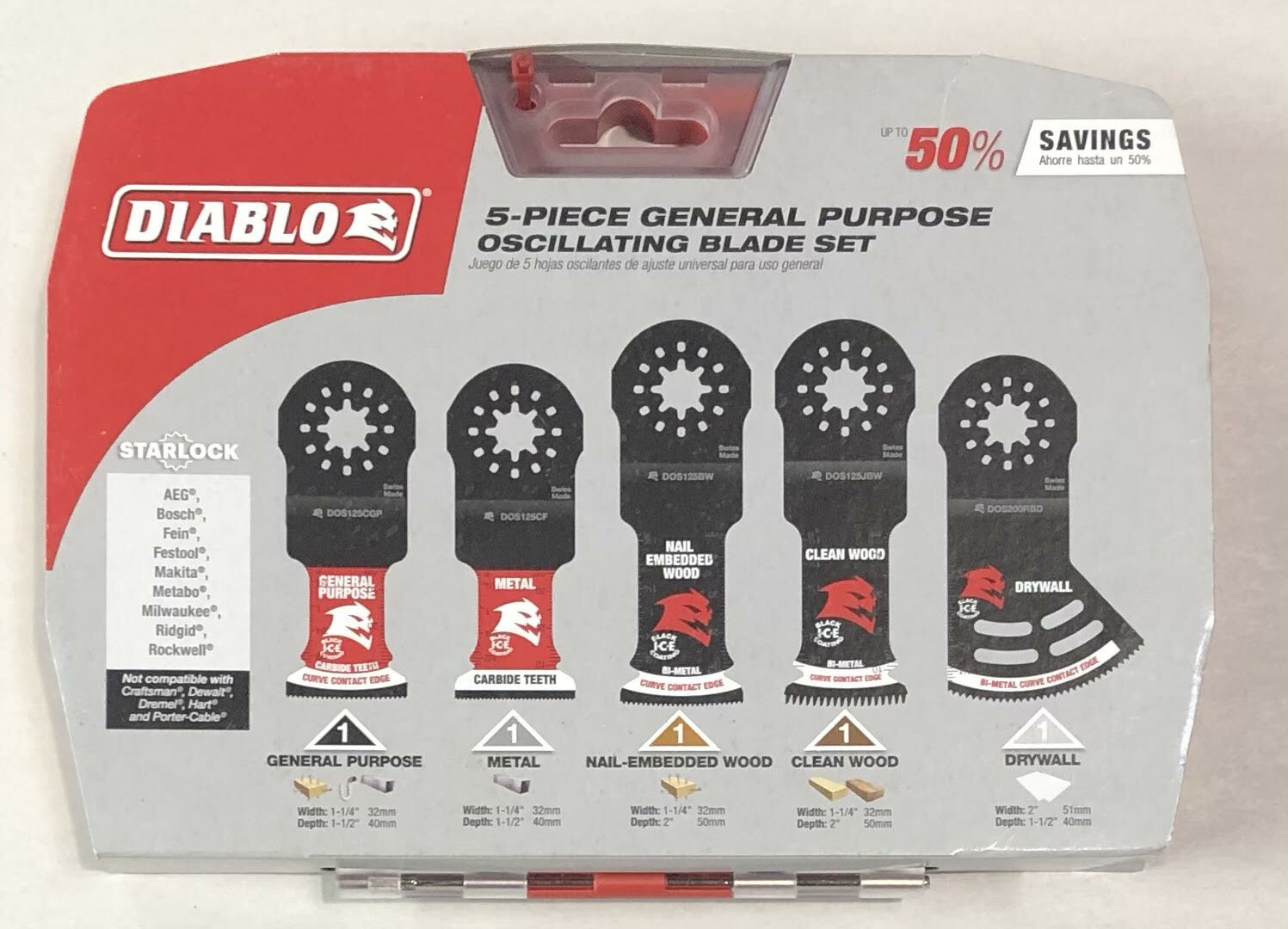 Diablo by Freud DOS5S 5 pc Starlock General Purpose Oscillating Blade Set DOS5S