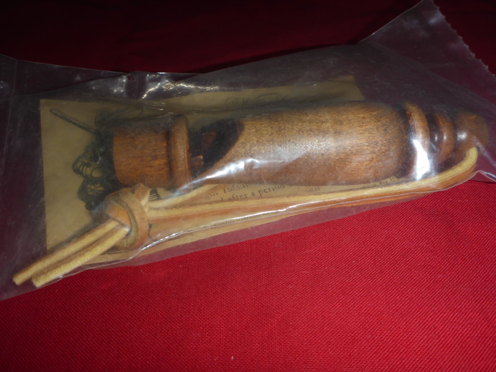 Vintage Solid Wood Infantry Signal Whistle New Sealed Williamsburg Turned Wooden