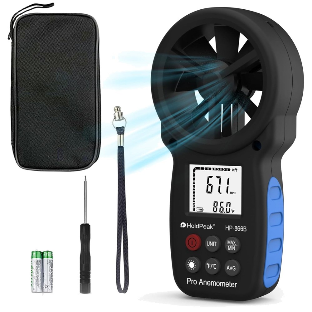 HoldPeak 866B Digital Anemometer - Wind Meter with Backlight