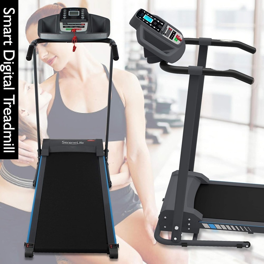 Smart Digital Folding Treadmill w/ LCD Display & Bluetooth for Home Use - 6 MPH