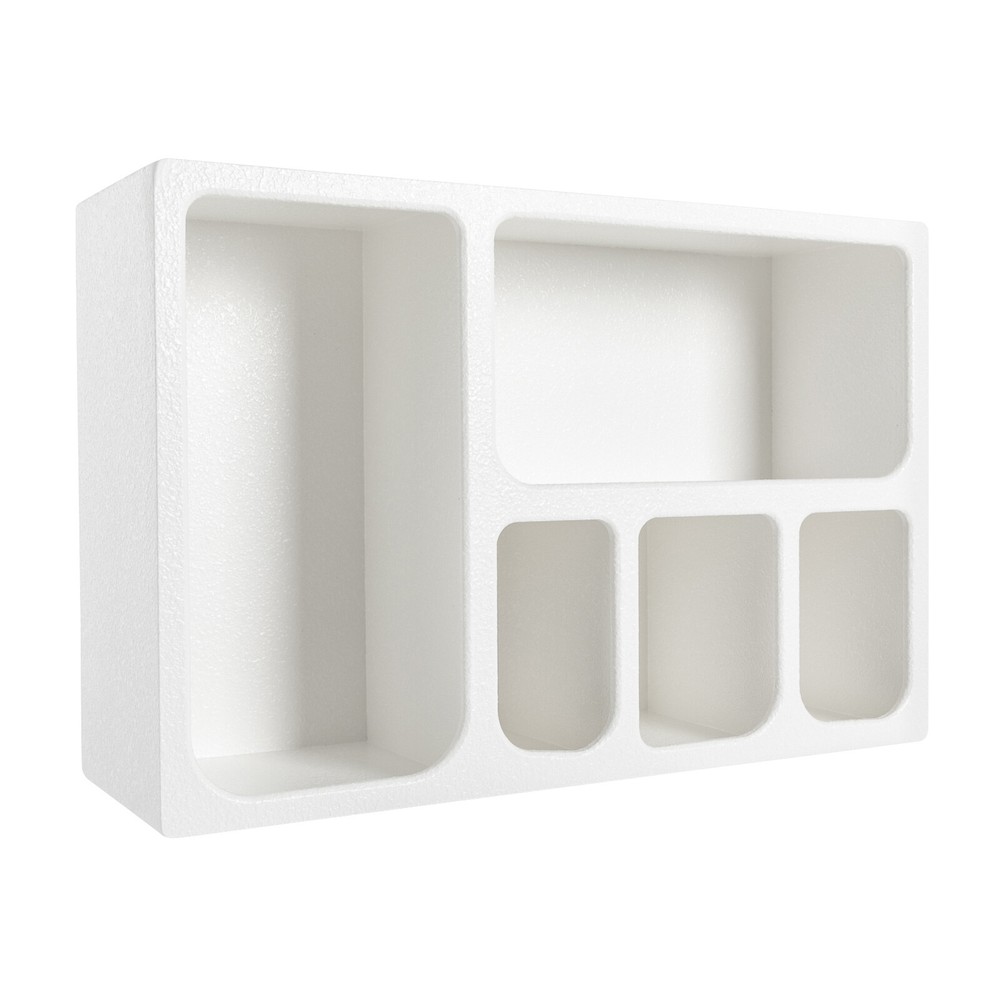 White Geometric Wall Shelves Floating Shelves, Wall Mounted Storage Organizer