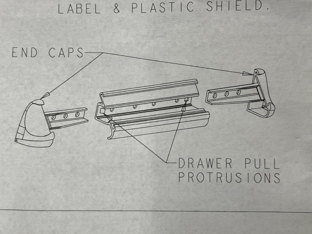 BLACK Vidmar Drawer Pull End Cap Caps Endcaps Stanley Left Right Plastic Pair