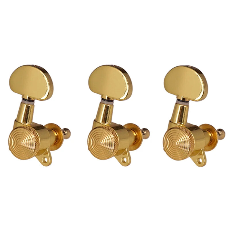Gold 3R3L Inline Guitar String Tuning Peg Key Locking Tuner Key Machine Heads