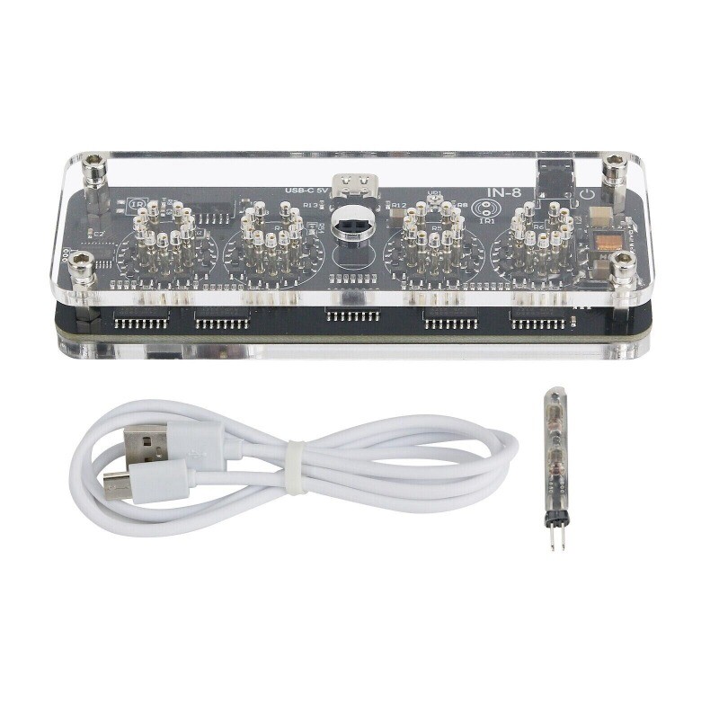 IN-8 4-Digit Nixie Clock Tube Innovative Desktop Clock Sleek Home Decor Basic US