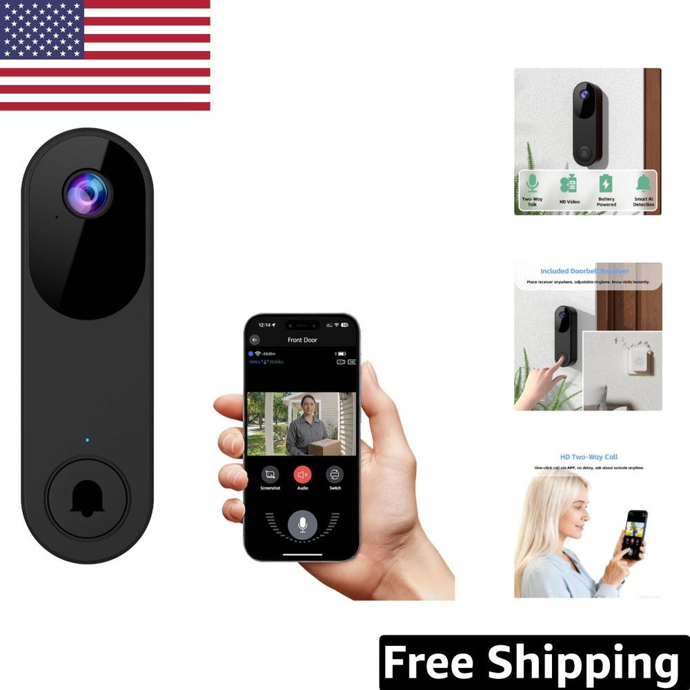 Smart Wireless Doorbell Camera with Live Streaming & Encrypted Cloud Storage