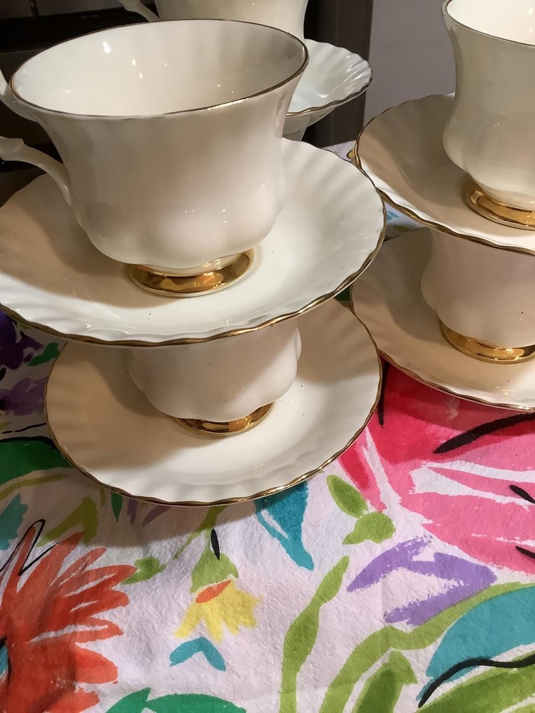 Royal Albert Affinity Bone China Tea Cups and Saucers Set