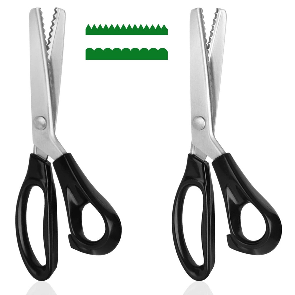 2 Models Pinking Shears for Crafting and Paper Cutting, Zig Zag Scissors for ...