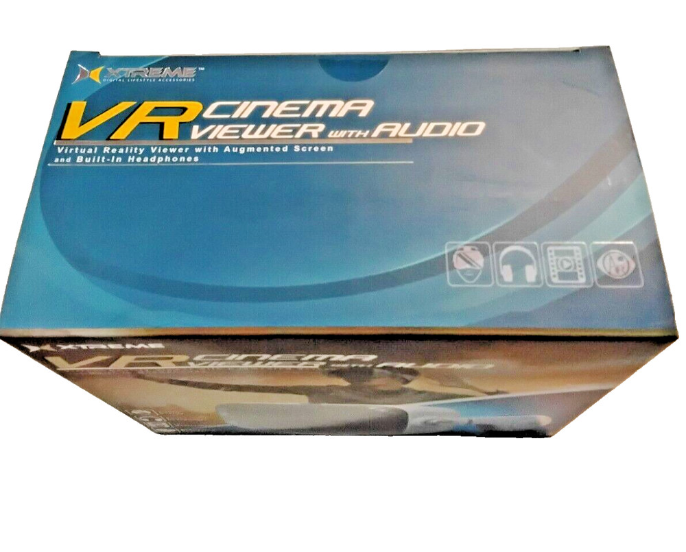 VR Cinema Viewer With Audio. Virtual Reality Headset.