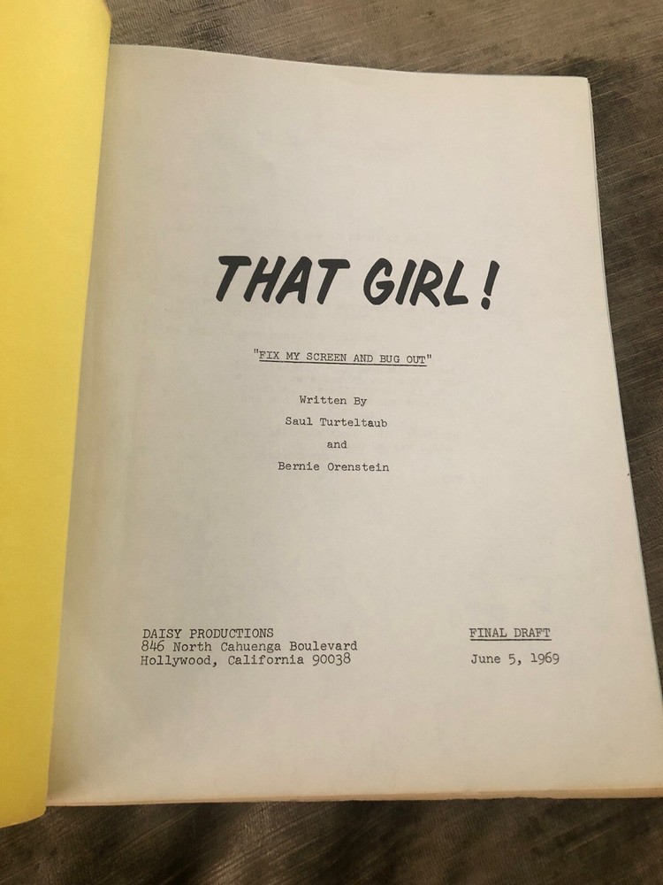 THAT GIRL! VIntage TV SCRIPT!