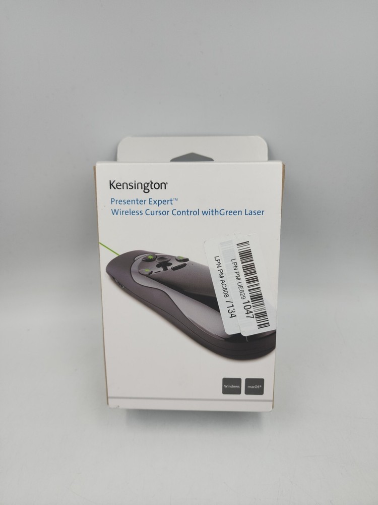 Kensington Expert Wireless Presenter with Green Laser Pointer and Cursor Control