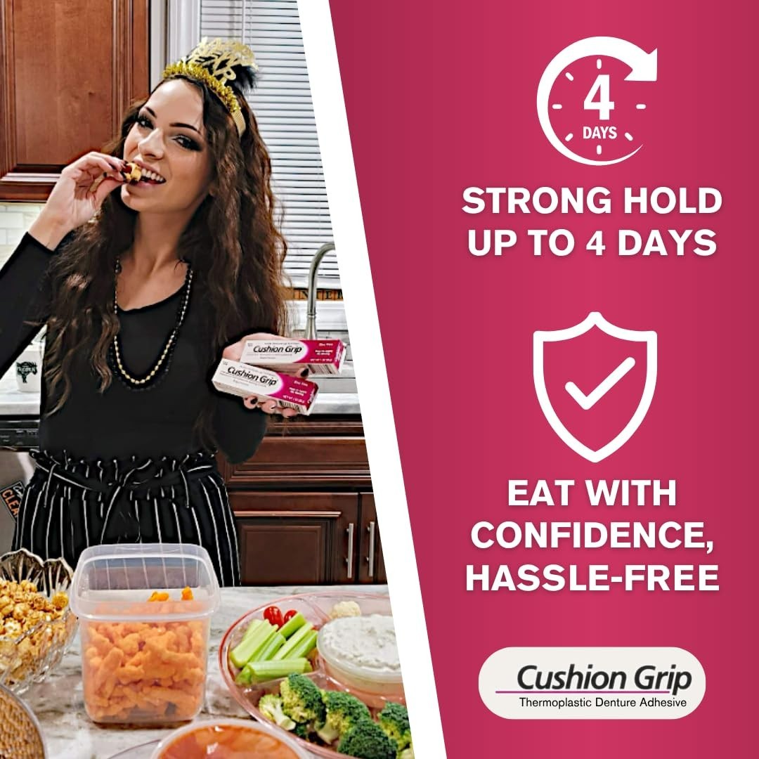 Cushion Grip Soft Pliable Thermoplastic For Refitting Dentures 1 Oz (5 Pack)