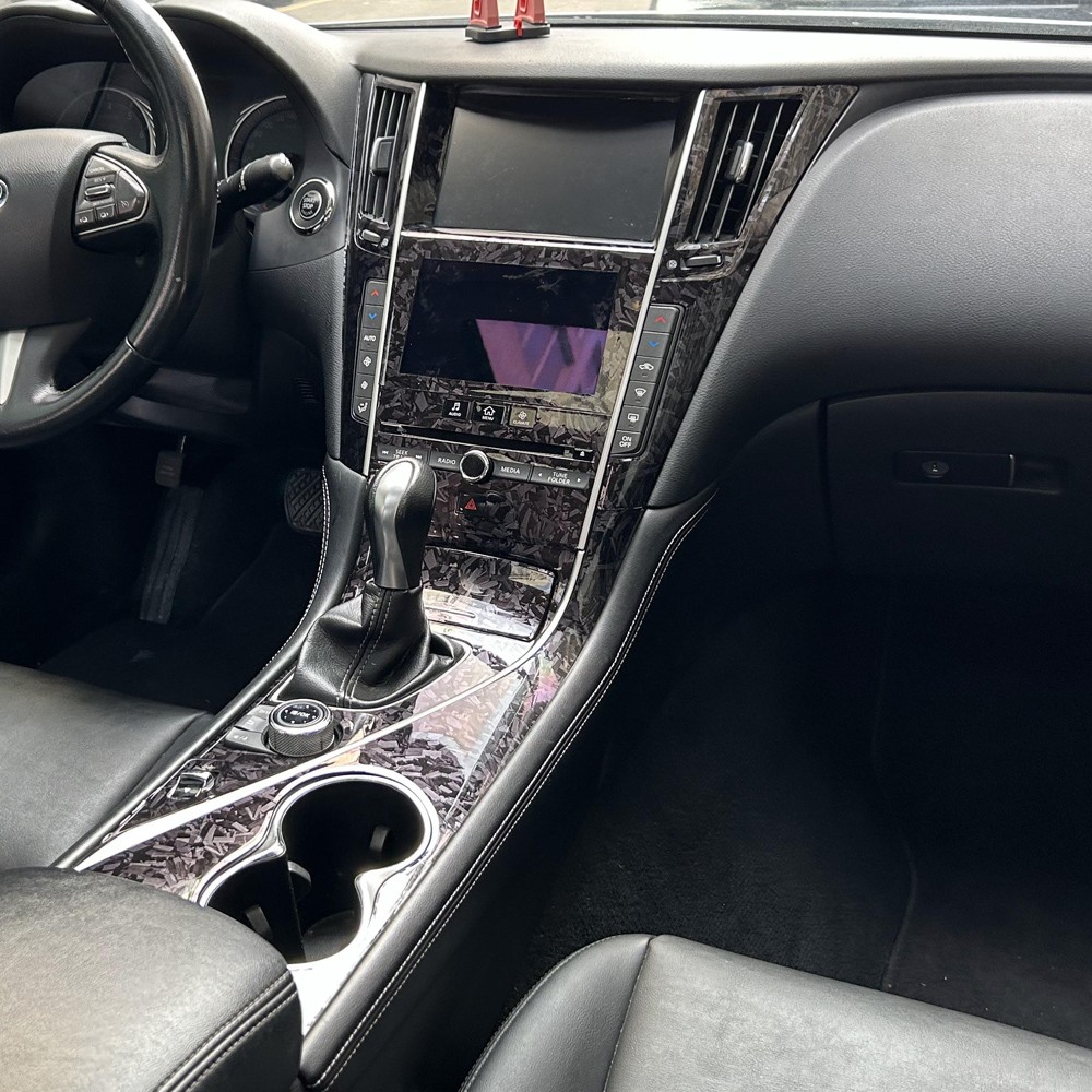 For Infiniti Q50 2014-2022 Forged Carbon Fiber Pattern Interior DIY Trim Decals