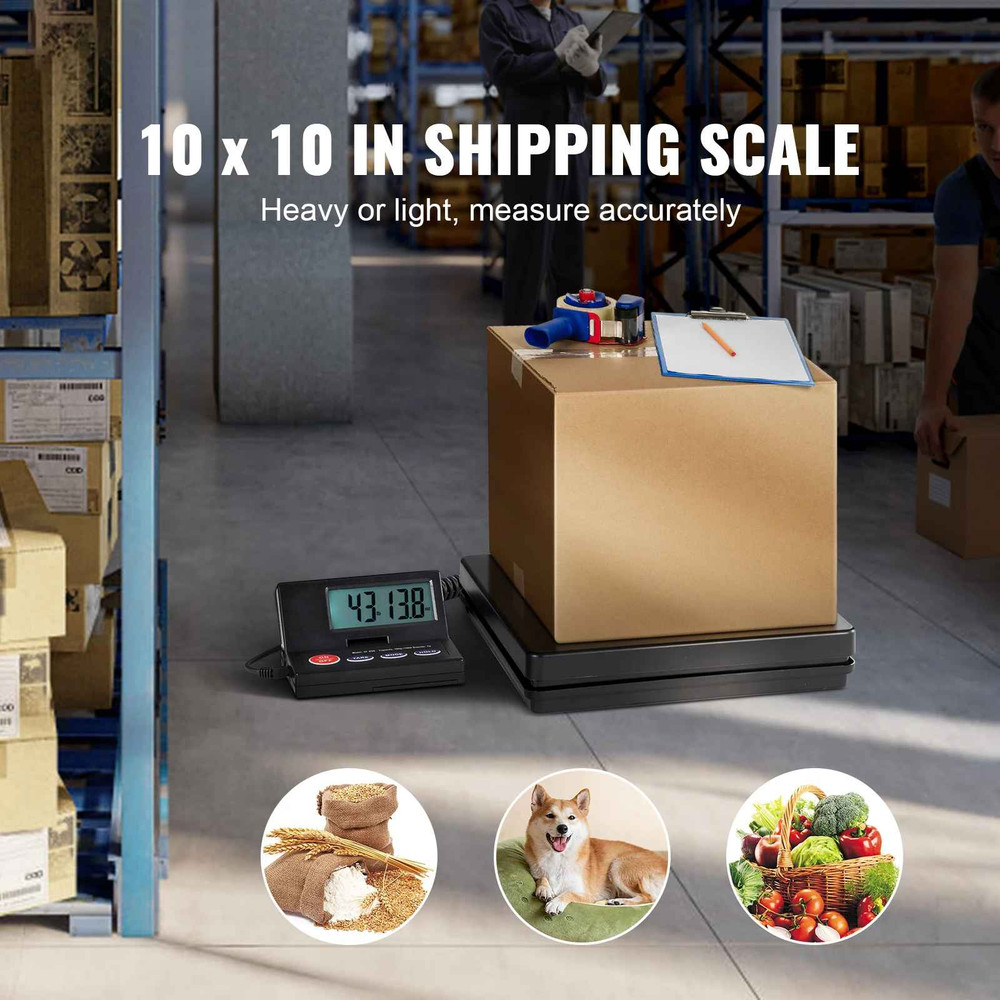 110lb Digital Shipping Scale w/ Timer, Foldable LCD, AC/DC Postal Scale