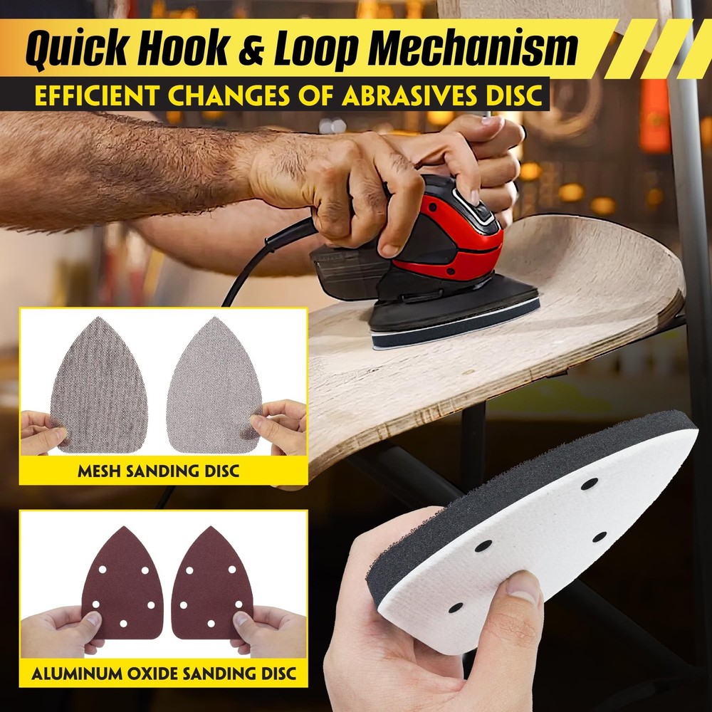5 Pack Mouse Detail Sanding Interface Pad Hook and Loop - Triangle ... Fast Ship