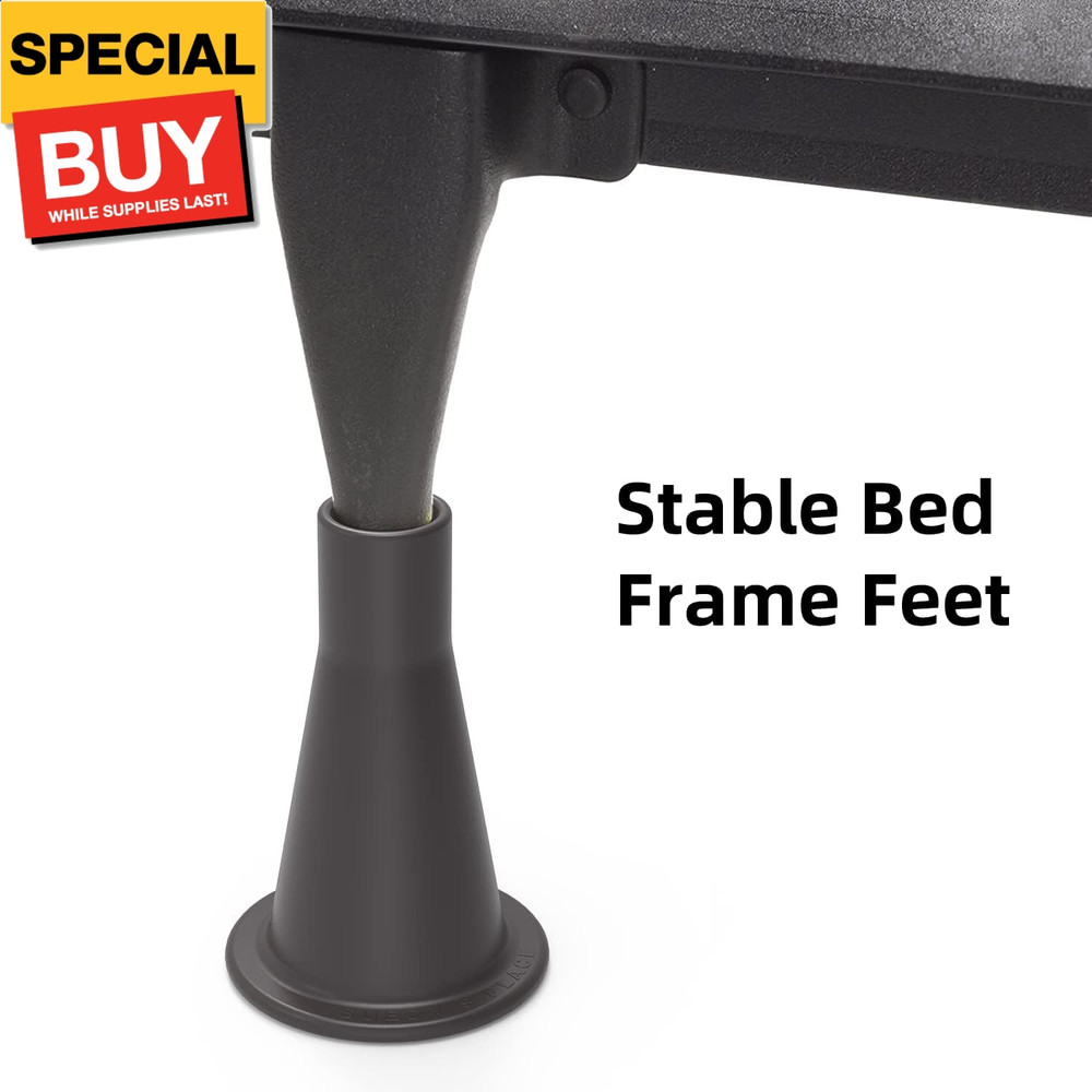 6 Pcs Bed Frame Feet, Tall Sturdy Cone Shaped Legs, Plastic Bed Risers, Replace