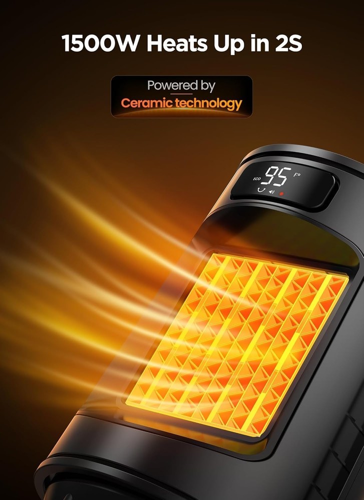 Grey Oscillating Heater with Precision Temperature Control