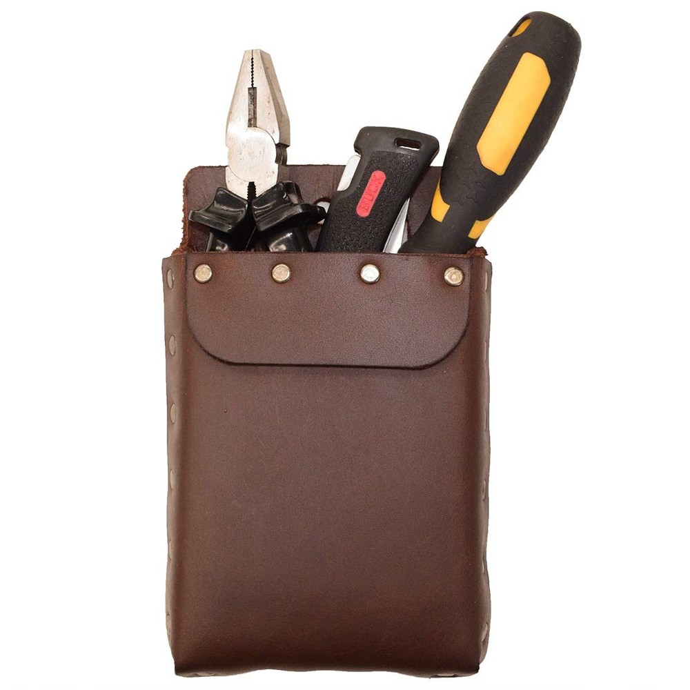 Handmade Leather Tool Pouch - Heavy Duty Case & Rustic Tool Organizer