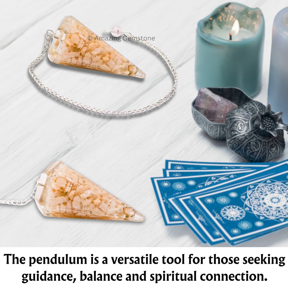 Cream Moonstone Orgone Crystal Pendulums