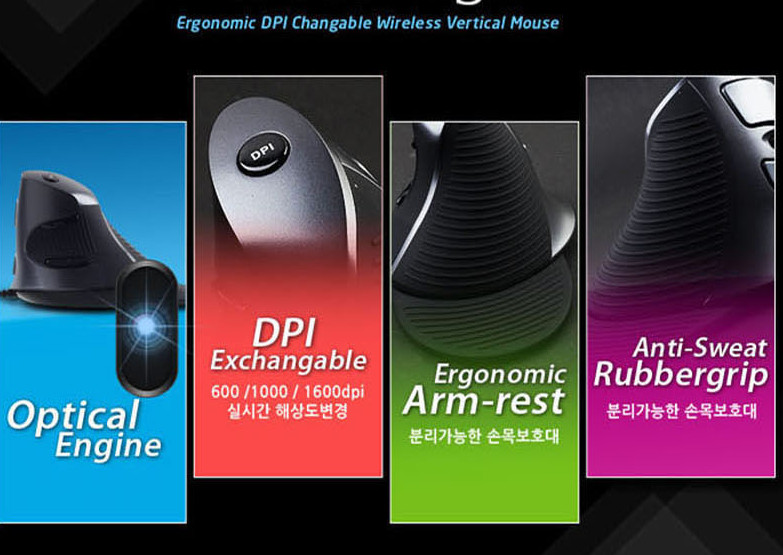 IPLEX VM712 Ergonomic DPI Changable Wired Optical Vertical Mice Mouse 6 Button