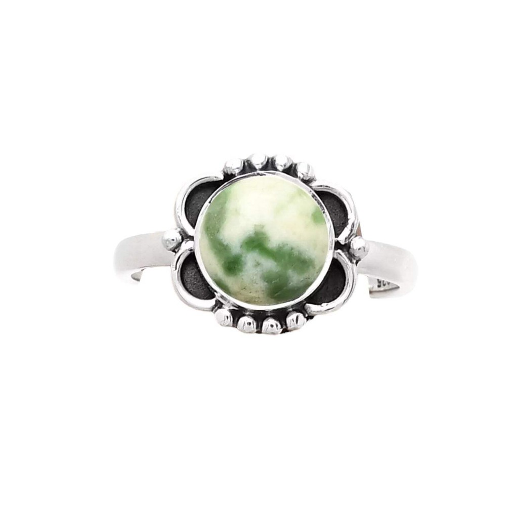 Dioptase Solid 925 Sterling Silver Ring 8