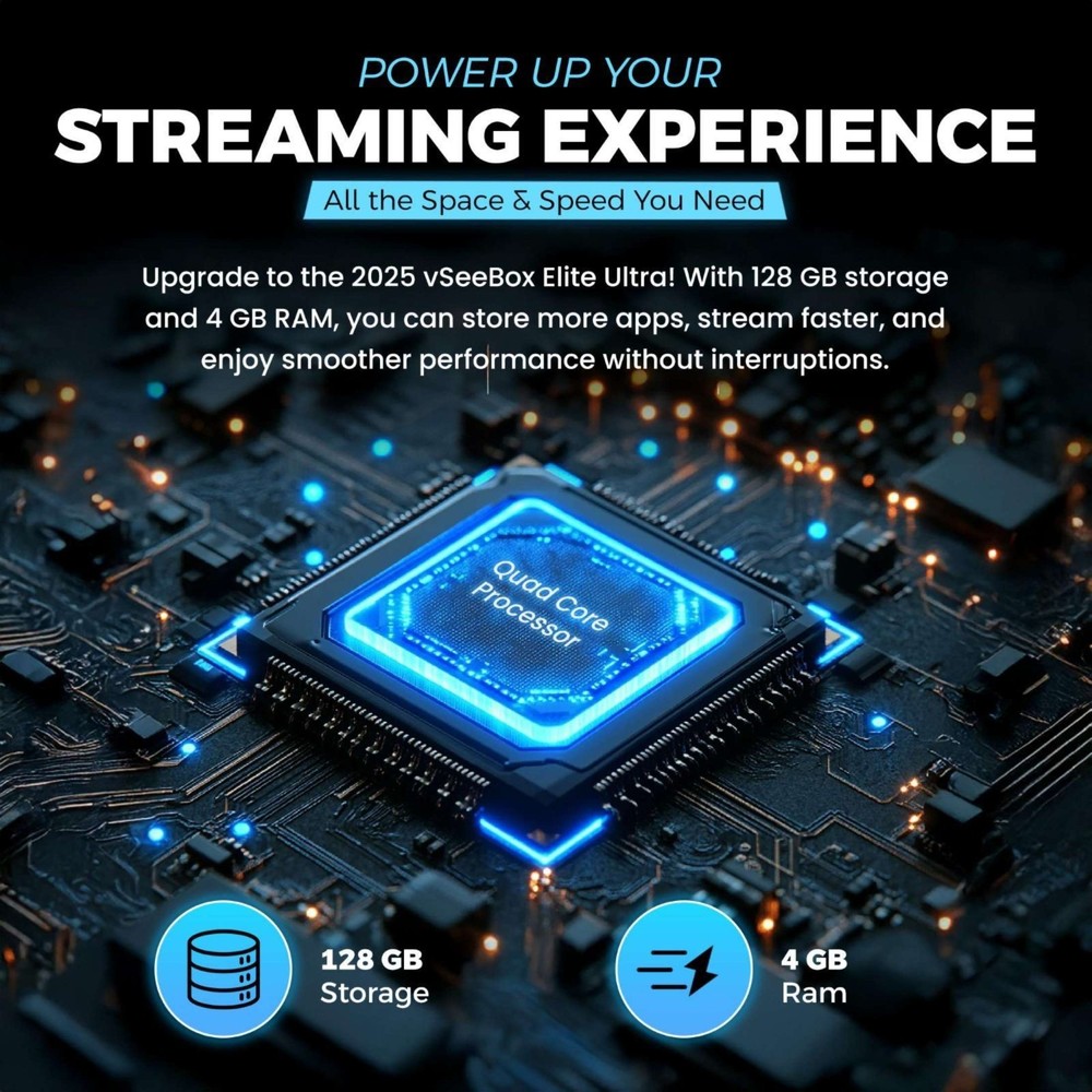 Vseebox Elite Ultra Android Streaming TV Box Authorized Distributor Same-Day