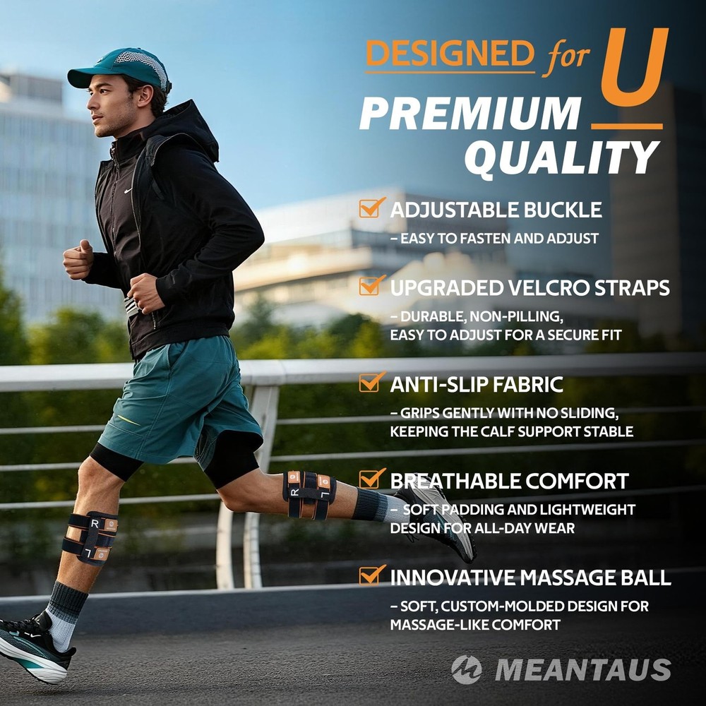 Calf Support Brace – Adjustable Leg Compression Wrap with Dual Support Pad