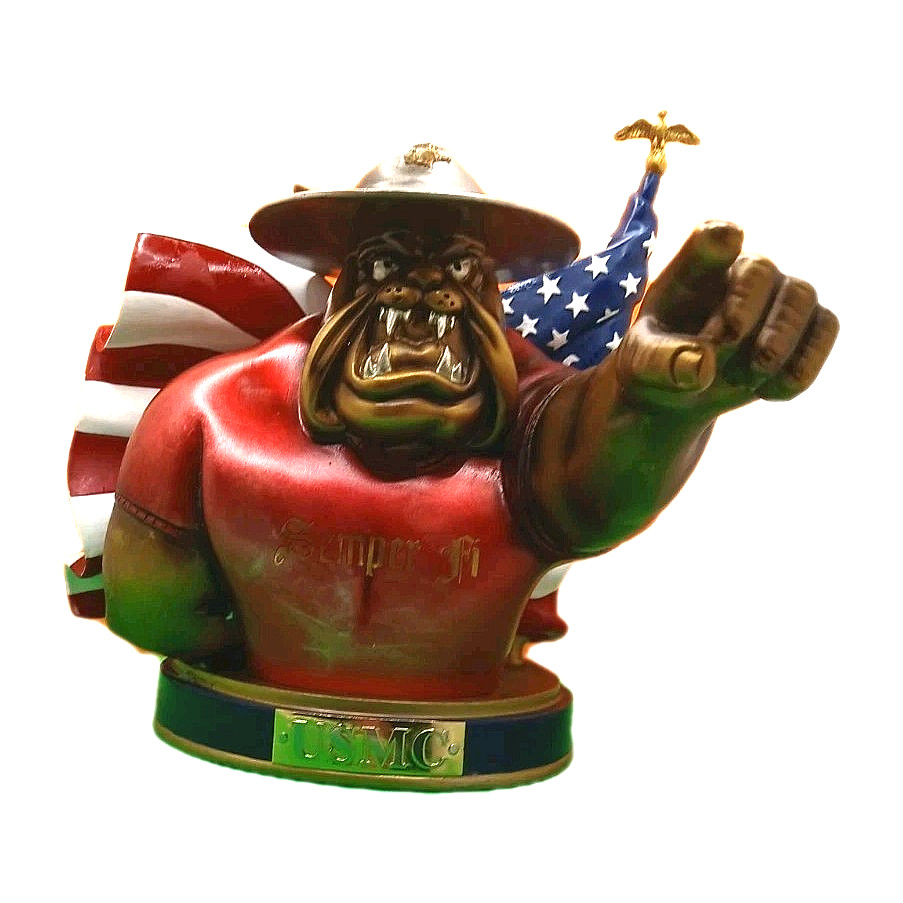 USMC Devil Dog Semper Fi  Bradford Exchange w Flag 7"